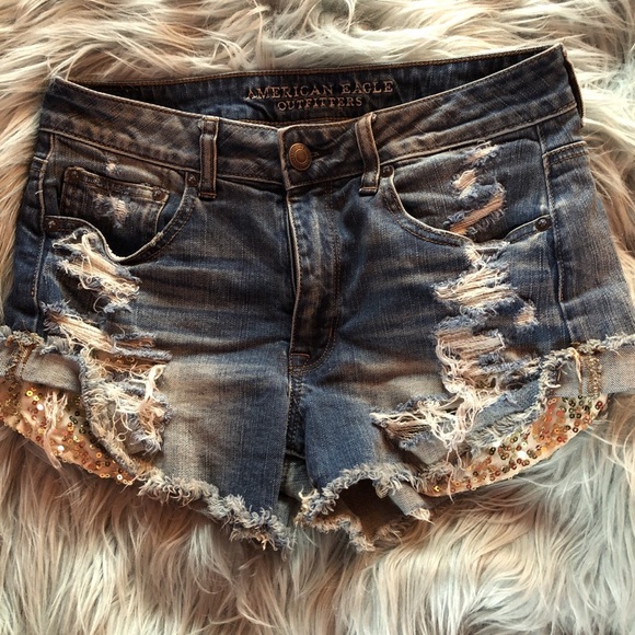 american eagle sequin pocket shorts